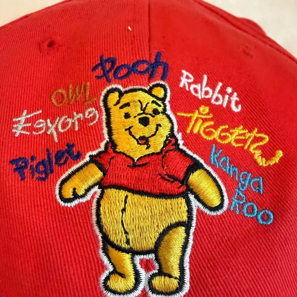 Winnie The Pooh Walt Disney World Youth‎ Cap Hat Strap Back Adjustable Red Kids